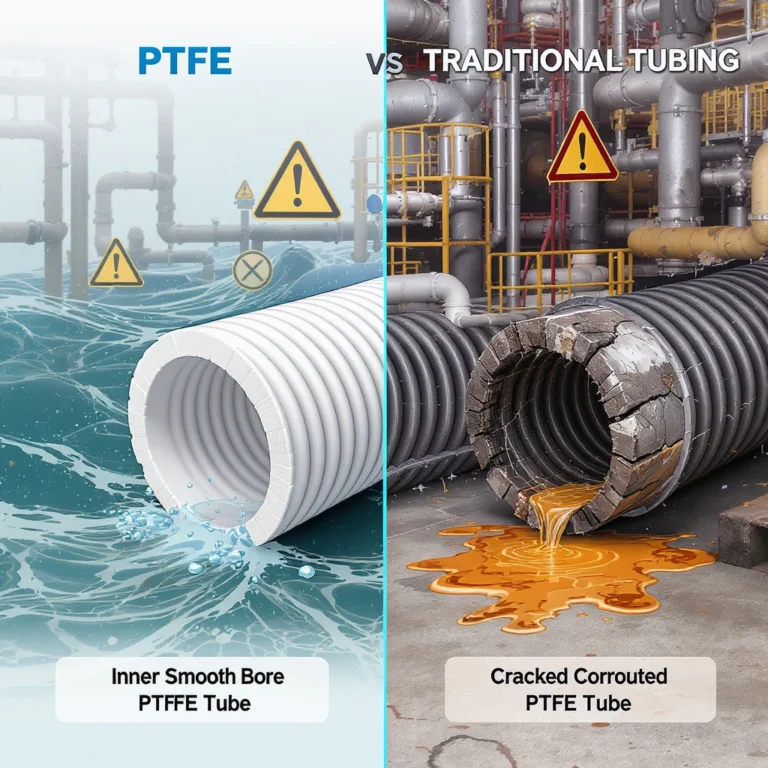 Inner Smooth Bore Outer Corrugated PTFE Tubes