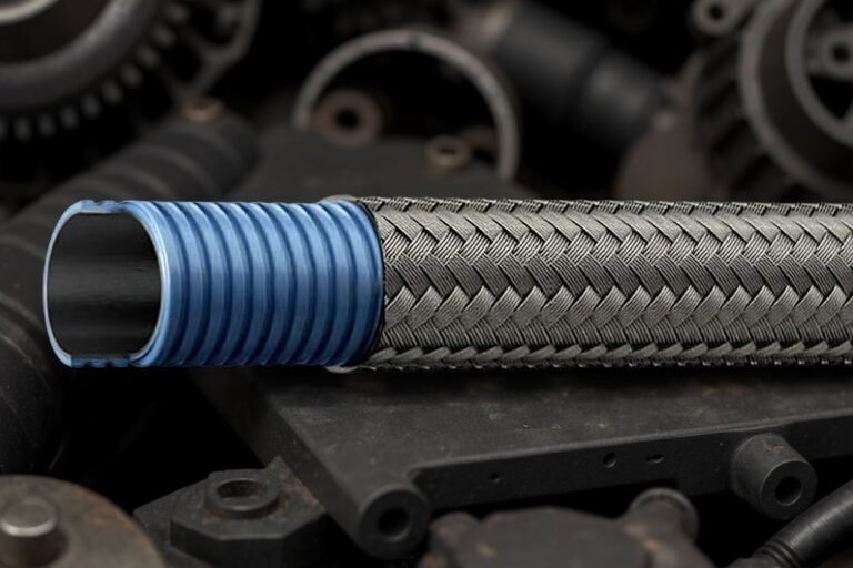 الأنابيب المموجة المموجة الخارجية المسطحة الداخلية المسطحة من PTFE