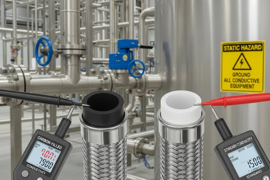 Carbon Filled vs. Standard PTFE Hose-1